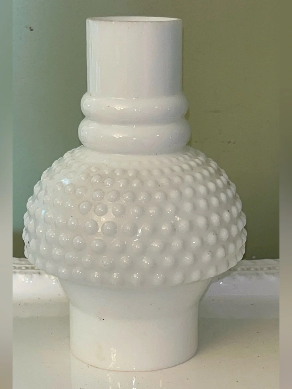 Vintage White Hobnail Milk Glass Hurricane/Chimney Lamp Shade